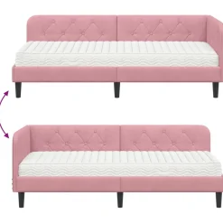 vidaXL Camas Y Accesorios-Estructura de cama en esquina 80 x 200 cm Terciopelo