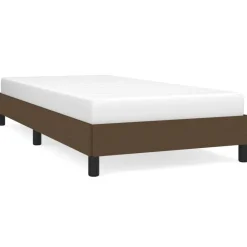 vidaXL Estructura de cama sin colchón tela marrón oscuro 80x200 cm Marr&oacute;n oscuro Outlet