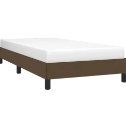 vidaXL Estructura de cama sin colchón tela marrón oscuro 80x200 cm Marr&oacute;n oscuro Outlet