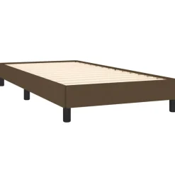 vidaXL Estructura de cama sin colchón tela marrón oscuro 80x200 cm Marr&oacute;n oscuro Outlet