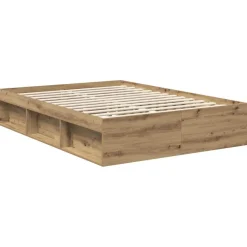 vidaXL Estructura de cama con cabecera Roble Artesanal 140 x 190 cm Roble artisan Best
