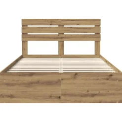vidaXL Estructura de cama con cabecera Roble Artesanal 140 x 190 cm Roble artisan Best