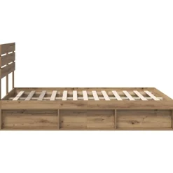 vidaXL Estructura de cama con cabecera Roble Artesanal 140 x 190 cm Roble artisan Best