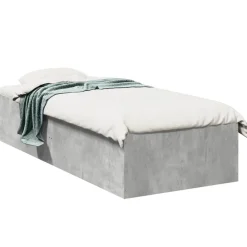 vidaXL Estructura de cama madera de ingeniería gris hormigón 75x190 cm Gris hormig&oacute;n Outlet