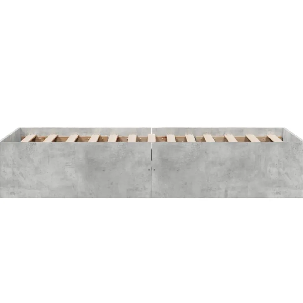 vidaXL Estructura de cama madera de ingeniería gris hormigón 75x190 cm Gris hormigón Outlet