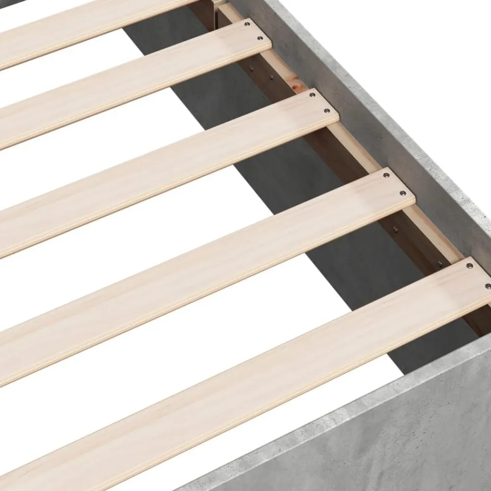 vidaXL Estructura de cama madera de ingeniería gris hormigón 75x190 cm Gris hormigón Outlet