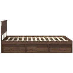 vidaXL Estructura de cama con cabecera Roble Marrón 140 x 200 cm Marr&oacute;n roble New