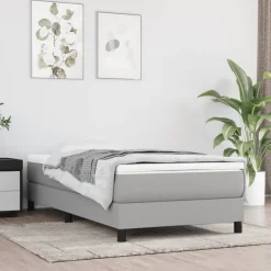 vidaXL Estructura de cama con somier tela 80x200 cm Gris claro