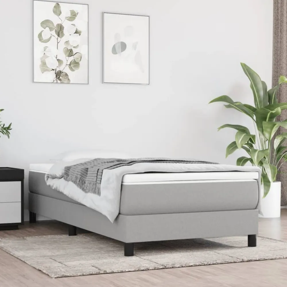 vidaXL Estructura de cama con somier tela 80x200 cm Gris claro