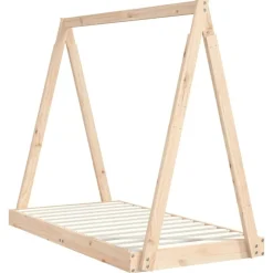 Niños vidaXL Mobiliario Para Bebés Y Niños Pequeños-Estructura de cama para niños madera maciza de pino 70x140 cm