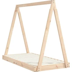 Niños vidaXL Mobiliario Para Bebés Y Niños Pequeños-Estructura de cama para niños madera maciza de pino 70x140 cm