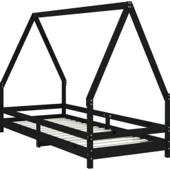 vidaXL Estructura de cama para niños madera de pino 80x200 cm Negro Hot