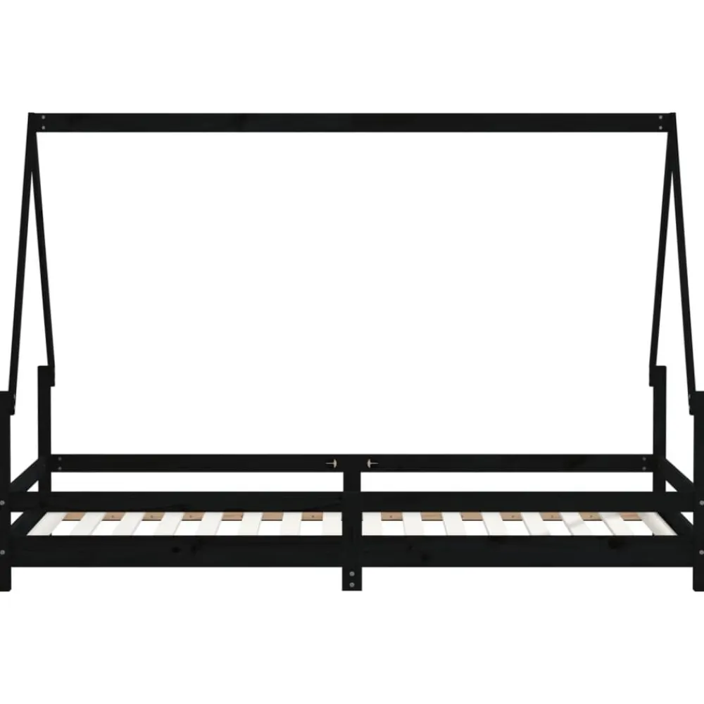 vidaXL Estructura de cama para niños madera de pino 80x200 cm Negro Hot
