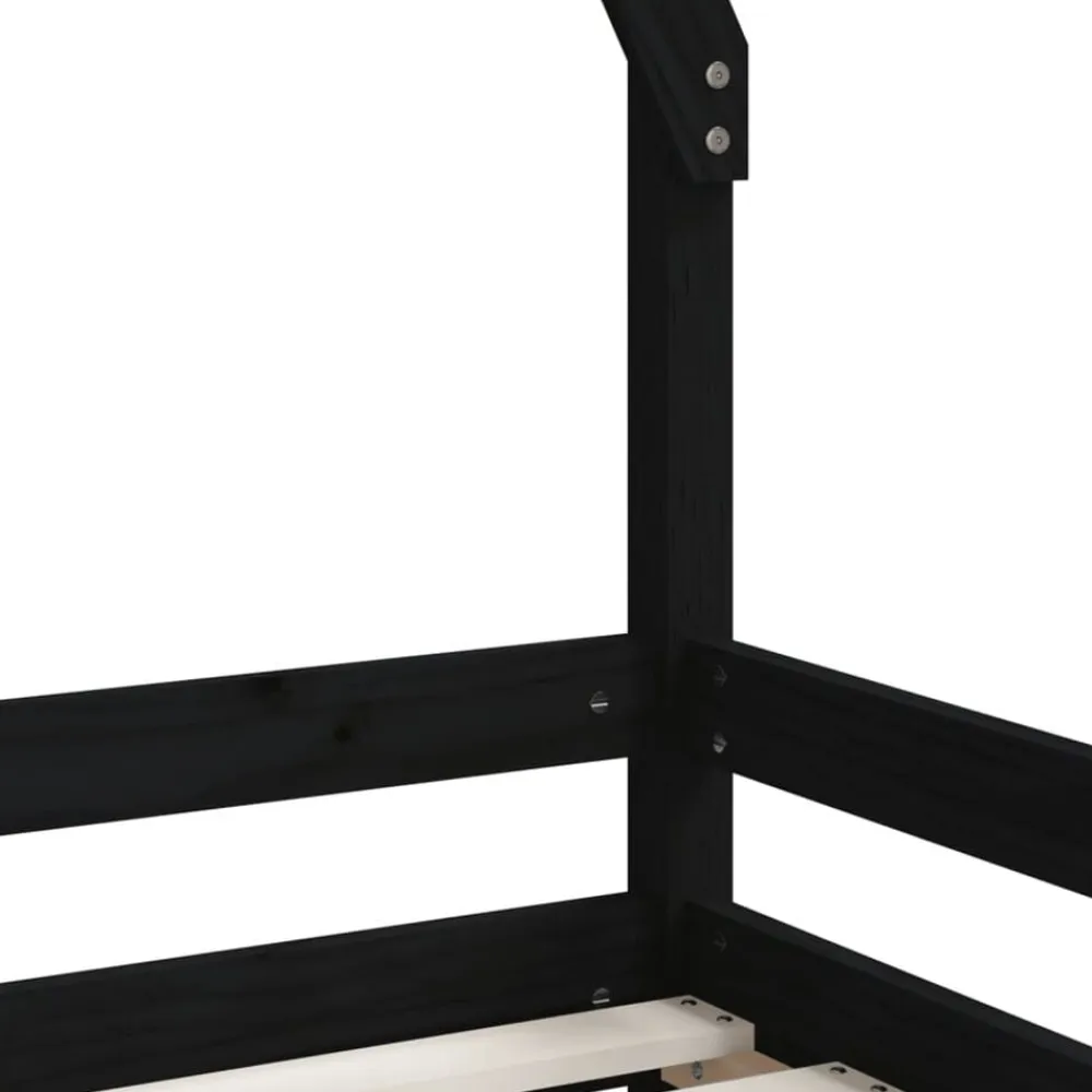 vidaXL Estructura de cama para niños madera de pino 80x200 cm Negro Hot