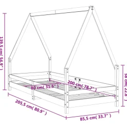 vidaXL Estructura de cama para niños madera de pino 80x200 cm Negro Hot