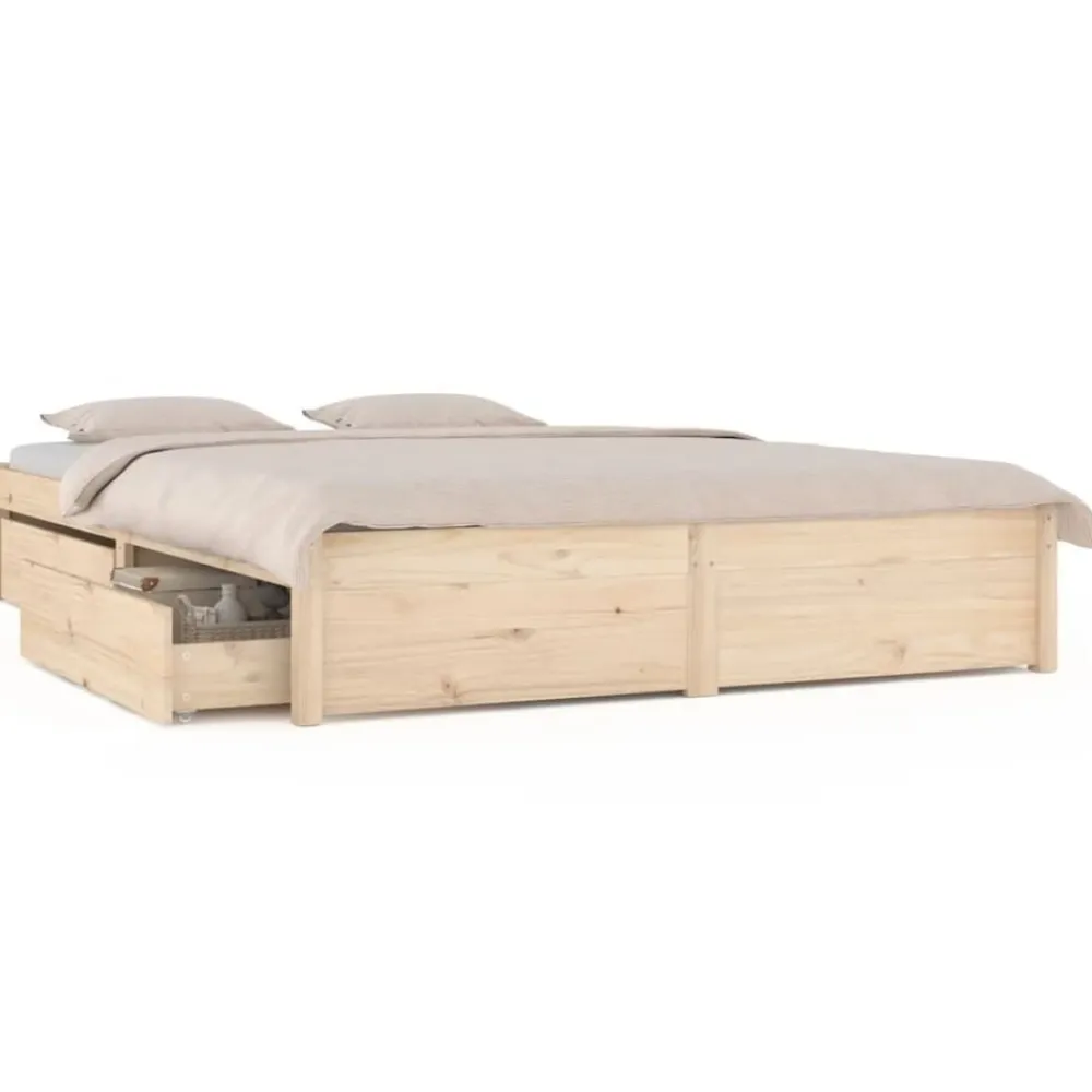 vidaXL Camas Y Accesorios-Estructura de cama con cajones 140x190 cm
