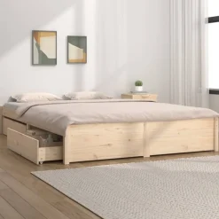 vidaXL Camas Y Accesorios-Estructura de cama con cajones 140x190 cm