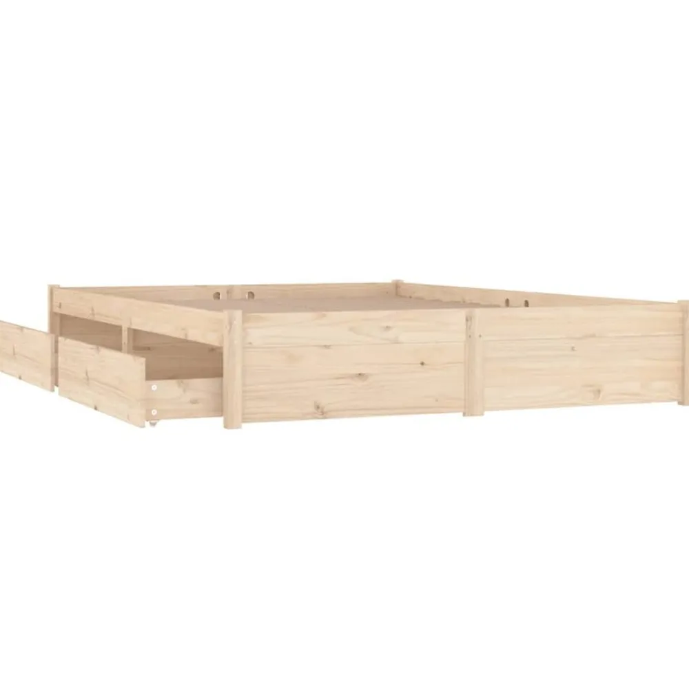 vidaXL Camas Y Accesorios-Estructura de cama con cajones 140x190 cm