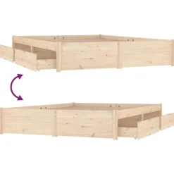vidaXL Camas Y Accesorios-Estructura de cama con cajones 140x190 cm