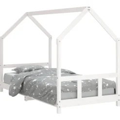 vidaXL Estructura de cama para niños madera de pino 90x200 cm Blanco Discount