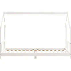 vidaXL Estructura de cama para niños madera de pino 90x200 cm Blanco Discount