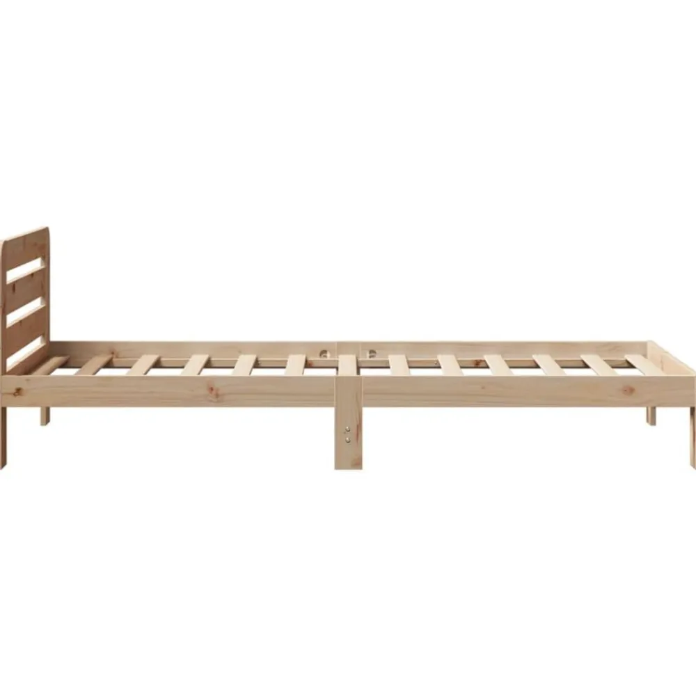 vidaXL Estructura de cama sin colchón madera maciza de pino 90x200 cm Natural New