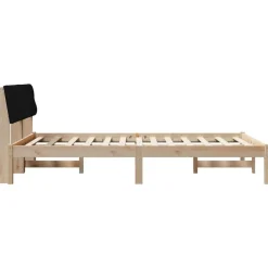 vidaXL Camas Y Accesorios-Estructura de cama con cabecera Marrón y negro 160 x 200 cm