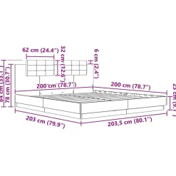 vidaXL Camas Y Accesorios-Estructura de cama con cabecero 200 x 200 cm