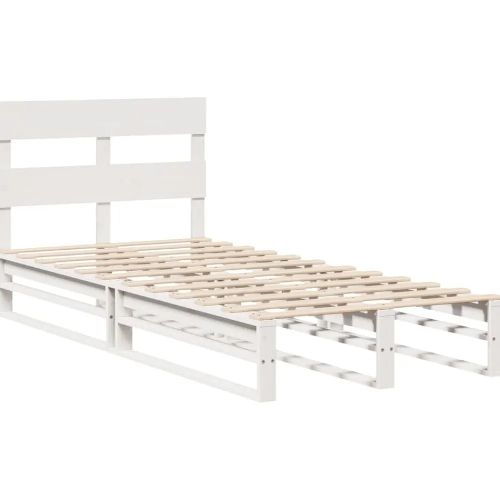 vidaXL Estructura de cama sin colchón madera de pino blanca 90x200 cm Blanco Best