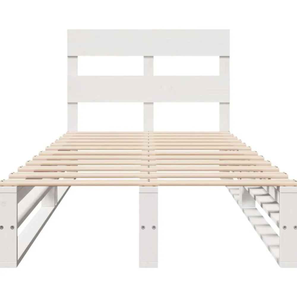 vidaXL Estructura de cama sin colchón madera de pino blanca 90x200 cm Blanco Best