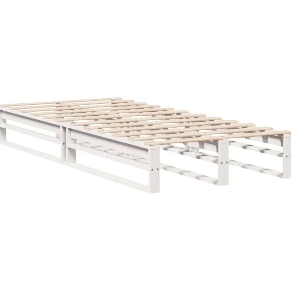 vidaXL Estructura de cama sin colchón madera de pino blanca 90x200 cm Blanco Best