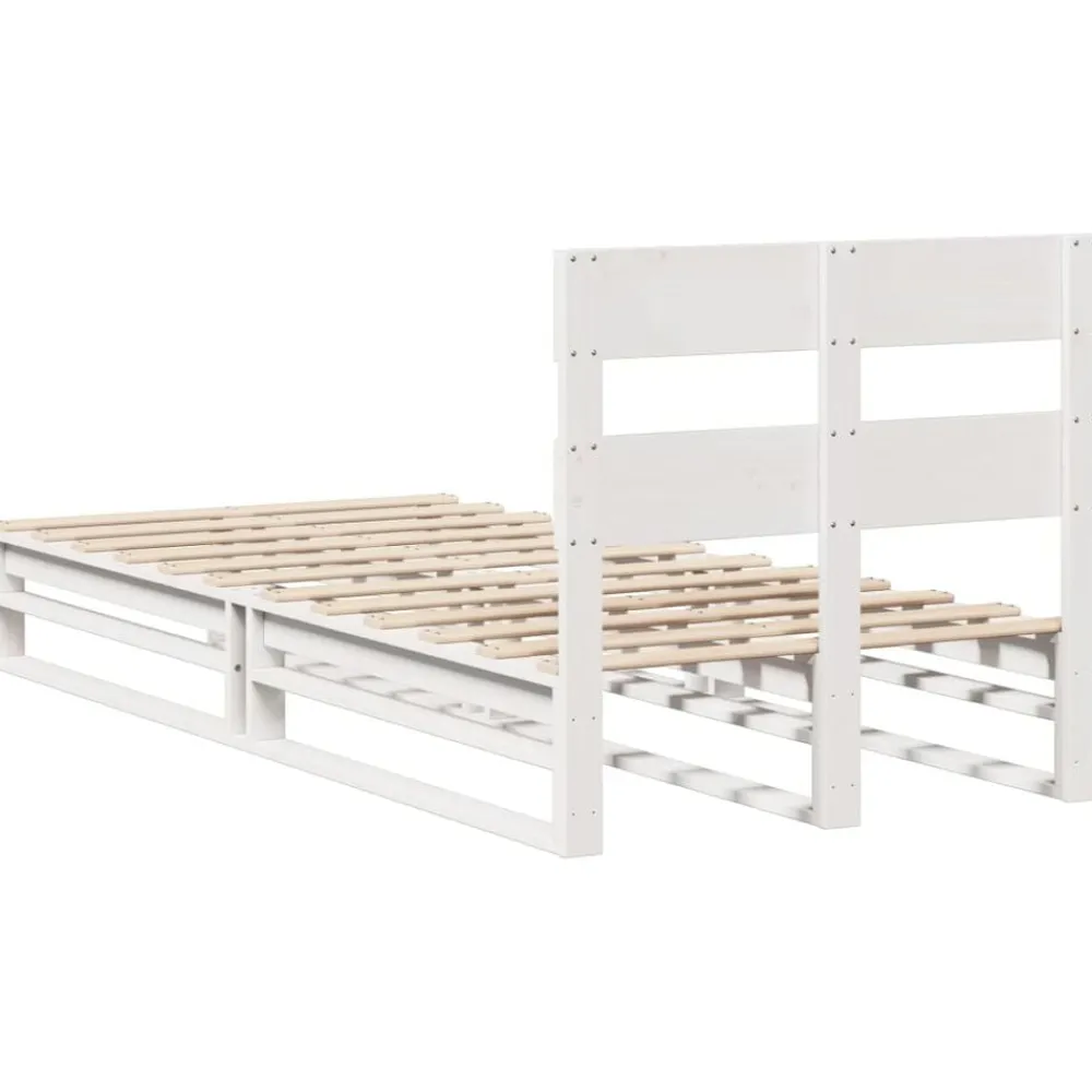 vidaXL Estructura de cama sin colchón madera de pino blanca 90x200 cm Blanco Best