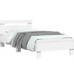 vidaXL Camas Y Accesorios-Estructura de cama con cabecero y luces LED 90x190 cm
