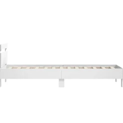 vidaXL Camas Y Accesorios-Estructura de cama con cabecero y luces LED 90x190 cm
