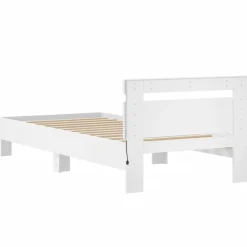 vidaXL Camas Y Accesorios-Estructura de cama con cabecero y luces LED 90x190 cm