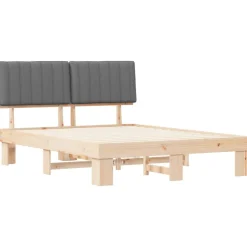 vidaXL Camas Y Accesorios-Estructura de Cama con Cabecera Tapizada Gris Claro
