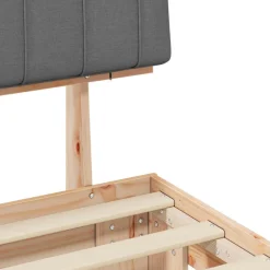 vidaXL Camas Y Accesorios-Estructura de Cama con Cabecera Tapizada Gris Claro