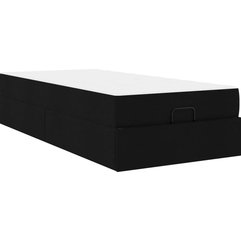 vidaXL Camas Y Accesorios-Estructura de cama con colchón 2 pcs tela