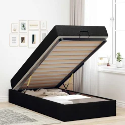 vidaXL Camas Y Accesorios-Estructura de cama con colchón 2 pcs tela