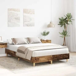 vidaXL Camas Y Accesorios-Estructura de cama sin colchón madera vieja 120x200 cm