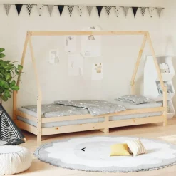 vidaXL Estructura de cama para niños madera maciza de pino 80x200 cm Natural Best