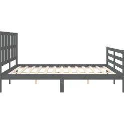 vidaXL Camas Y Accesorios-Estructura de cama con cabecero madera maciza 200x200 cm