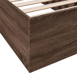 vidaXL Camas Y Accesorios-Estructura de cama sin colchón madera marrón roble 75x190 cm