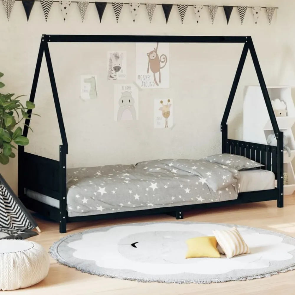 Niños vidaXL Mobiliario Para Bebés Y Niños Pequeños-Estructura de cama para niños madera de pino 80x200 cm