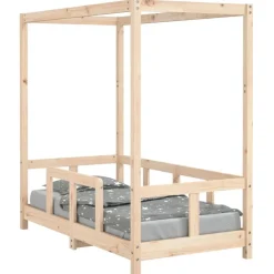 vidaXL Estructura de cama para niños madera maciza de pino 70x140 cm Natural Best