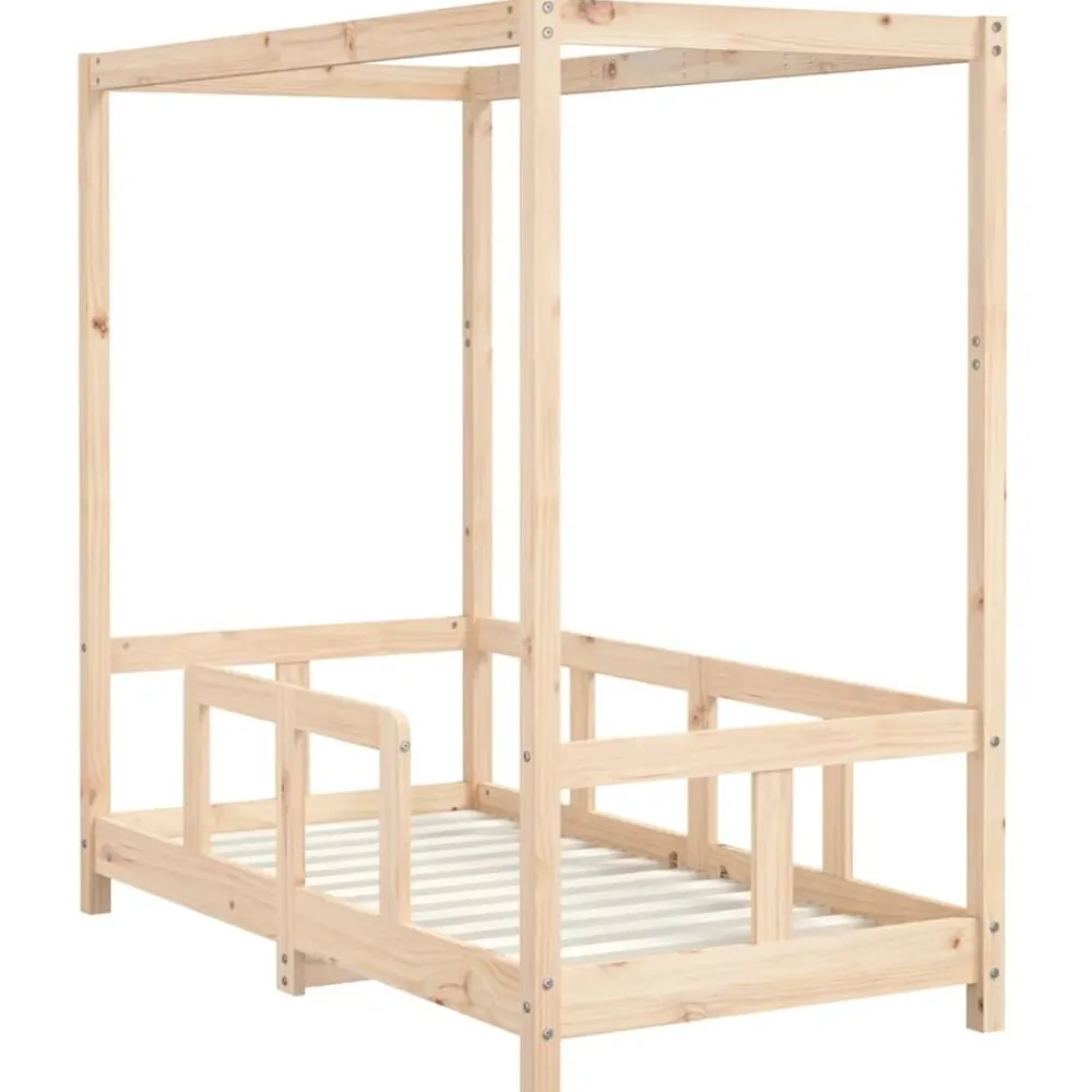 vidaXL Estructura de cama para niños madera maciza de pino 70x140 cm Natural Best