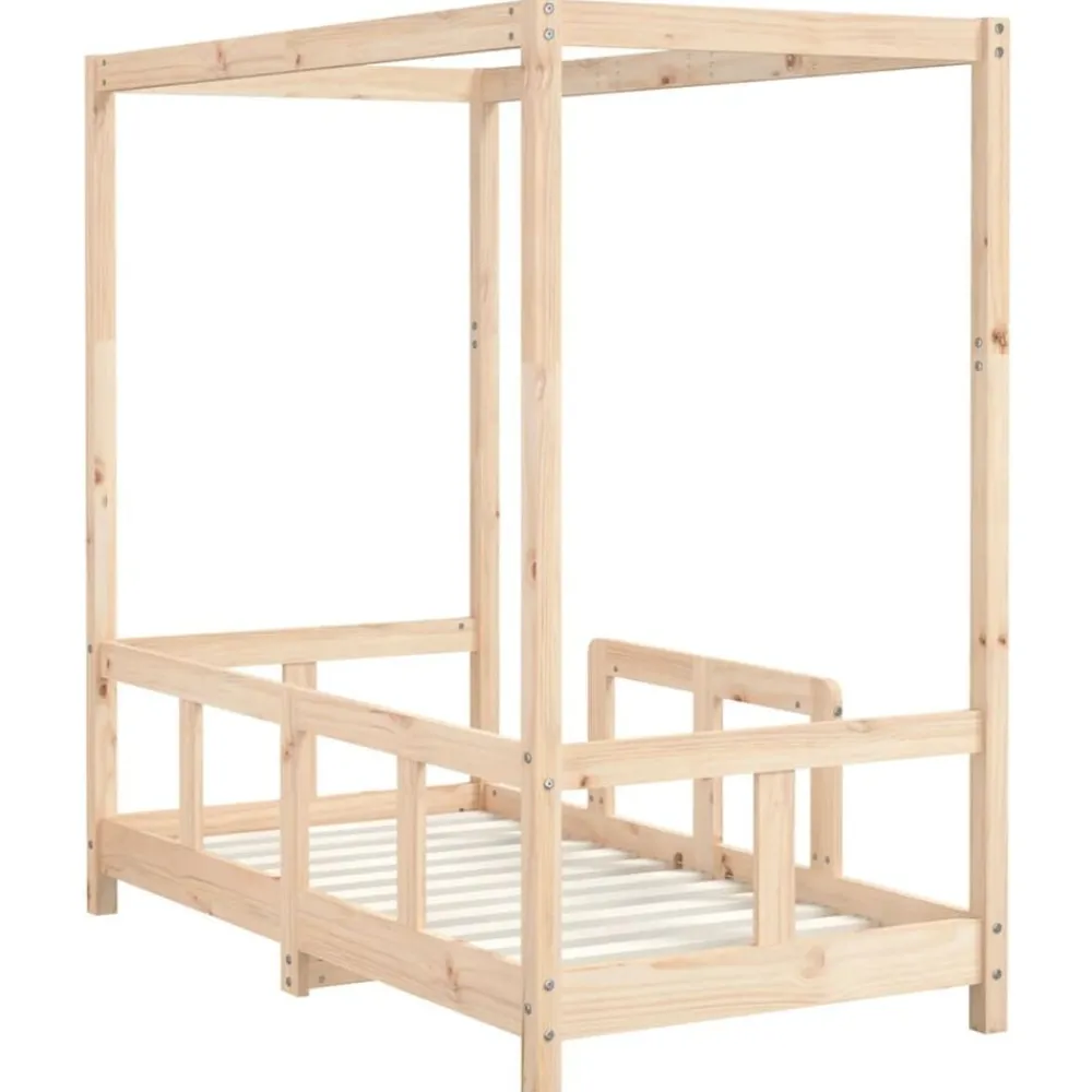 vidaXL Estructura de cama para niños madera maciza de pino 70x140 cm Natural Best