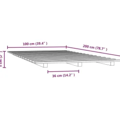 vidaXL Camas Y Accesorios-Estructura de cama madera maciza de pino 100x200 cm
