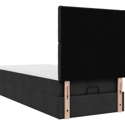 vidaXL Camas Y Accesorios-Estructura de cama otomana con colchón tela negra 80x200cm
