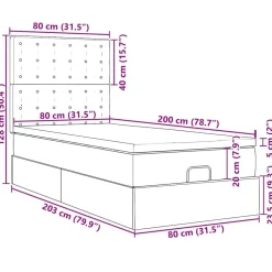 vidaXL Camas Y Accesorios-Estructura de cama otomana con colchón tela negra 80x200cm